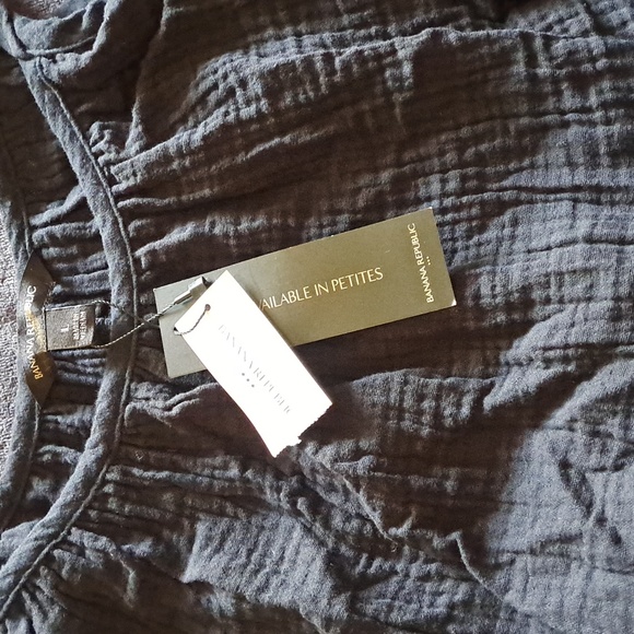 Banana Republic Factory Frill Sleeve Gauze Tiered MidiDress, Black, Size L, NWT - Picture 3 of 6